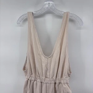 We The Free Jumpsuit Strampler Damen Large Low V-Ausschnitt Tie Back Ärmellos Beige - Bild 1 von 10
