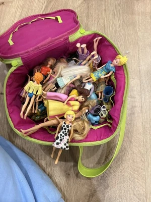 ОГРОМНЫЙ Polly карман лот 10 кукол + резиновая одежда, обувь, домашние животные, чехол здание  - Изображение 1 из 2