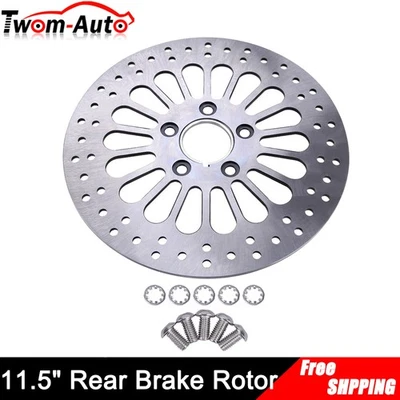 Chrome 11.5" Rear Brake Rotor Disc for Harley Sportster Road King Electra Glide - Image 1 of 4