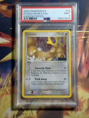 Pokemon PSA 9 Mint EX Unseen Forces Reverse Holo Stantler 32/115 - Image 1 of 2