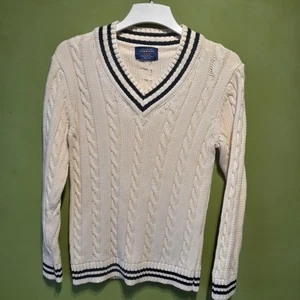 Maglione maglione Charles Tyrwitt grande panna pullover grillo maglia cavo V uomo - Foto 1 di 9