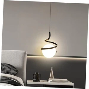 Modern Glass Ball Pendant Light Fixture Adjustable Hanging Light Indoor Black - Picture 1 of 8