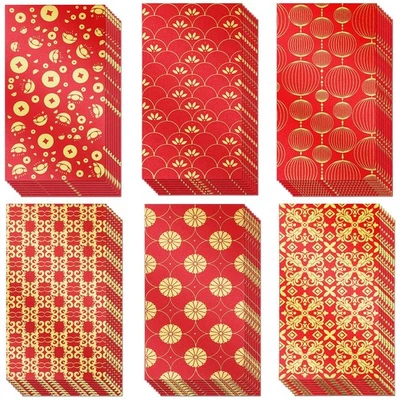 48 PIEZAS Sobres Rojos Serpiente Año Nuevo Chino 2025 6 Estilos Paquetes de Dinero de la Suerte Foto 1 de 4