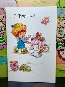 Tarjeta de Pascua Huckleberry Vintage Strawberry Shortcake 1983 en relieve muy rara - Imagen 1 de 13