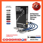 Goodridge Stainless E.Blue Brake Hoses For Reliant SE6A 1975-1986 SRL0203-3C-EB