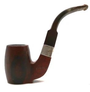 Vtg Ehrlich Bent Dublin Briar Wood Sterling Silver Band Used Estate Quality Pipe - Picture 1 of 15