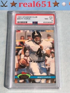 1991 Stadium Club #94 BRETT FAVRE Rookie | PSA 8 NM-MT | HOF Packers RC Falcons - Bild 1 von 4