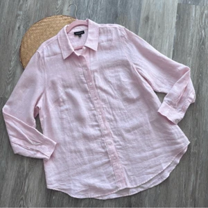 Lord & Taylor pink 100% linen button down blouse women’s plus size 1x - Bild 1 von 6