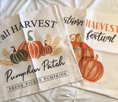 New Songtec Throw Pillow Cover Set 2 pieces 18x18 Cotton Linen Autumn Harvest - Image 1 of 4