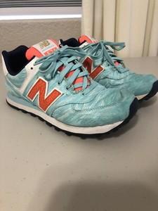 New Balance 574 Orange Athletic Shoes 