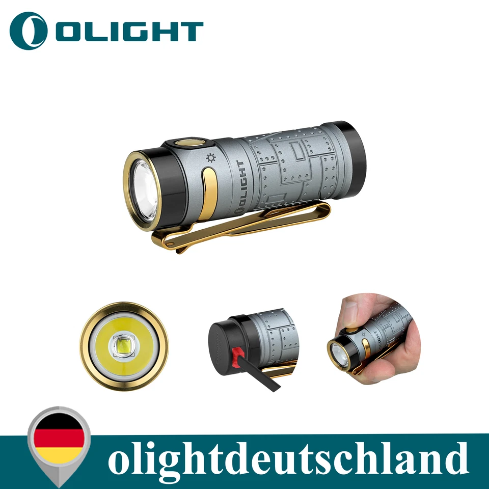 Olight Baton 4 aufladbare Taschenlampe 1300 Lumen 170 Meter IPX 8- Fighter Pilot