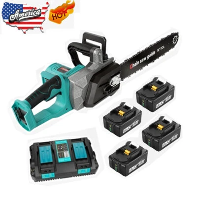 Kit de motosierra sin escobillas para Makita XCU04 18V X2 36V 16" + baterías y cargador de 6,0 Ah Foto 1 de 4