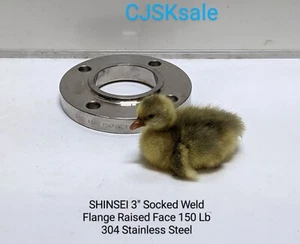 3" SHINSEI Flange Socked Weld  Raised Face Lap Joint 150 Lb 304 SS  (USED). - Picture 1 of 9