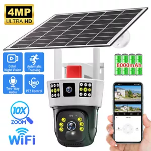 4MP WiFi Solar Powered Battery Security Camera Outdoor Dual Lens w/ AI Detecion - Picture 1 of 35