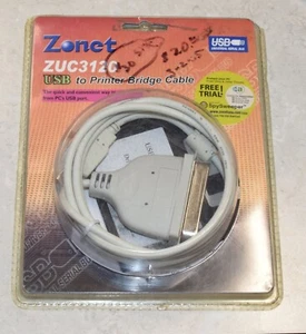 New Zonet ZUC3120 USB 1.1 to Parallel Printer Bridge Cable 5FT Long - Picture 1 of 2