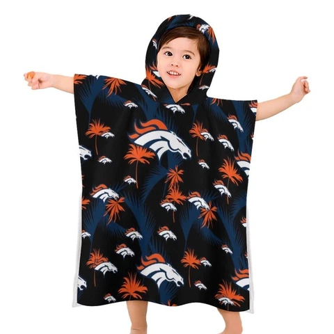 Denver Broncos Children's Bath Towel with Hood Travel Holiday Bath Towel Cover