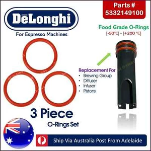 Delonghi Automatic Coffee Machine Infuser and Group Piston Oring Set of 3 - Picture 1 of 4