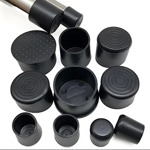 PVC / Gummi Kappe Stuhlbeinkappen Schwarz Rund Rohrkappen Endkappen 6mm - 63mm - Picture 1 of 25