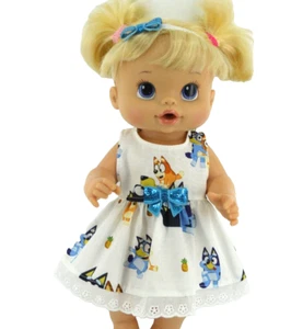 Dolls clothes for SMALL 12"(30cm) Baby Alive/32cm Miniland DRESS~HEADBAND - Picture 1 of 5