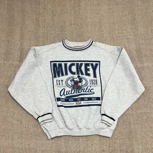 Vintage Mickey Mouse Sweatshirt Mens Large Gray 1990s Disney - Picture 1 of 9
