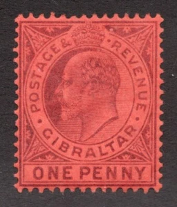 1903 Gibraltar Sc# 40 - One Penny, KEVII. MH Cv$37.50 - Picture 1 of 1