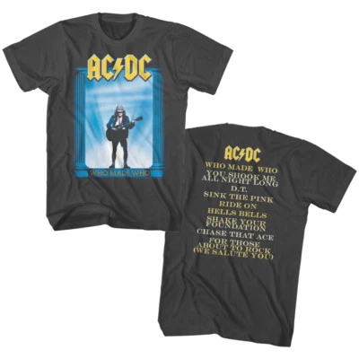 ACDC Who Made Who Album Cover Men's T Shirt Metal Rock Band Concert Tour Merch - Image 1 of 4