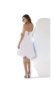 Vestido JJs House Empire Sweetheart Hasta la Rodilla Gasa Regreso a Casa Baile de graduación Talla 2 - Imagen 1 de 7