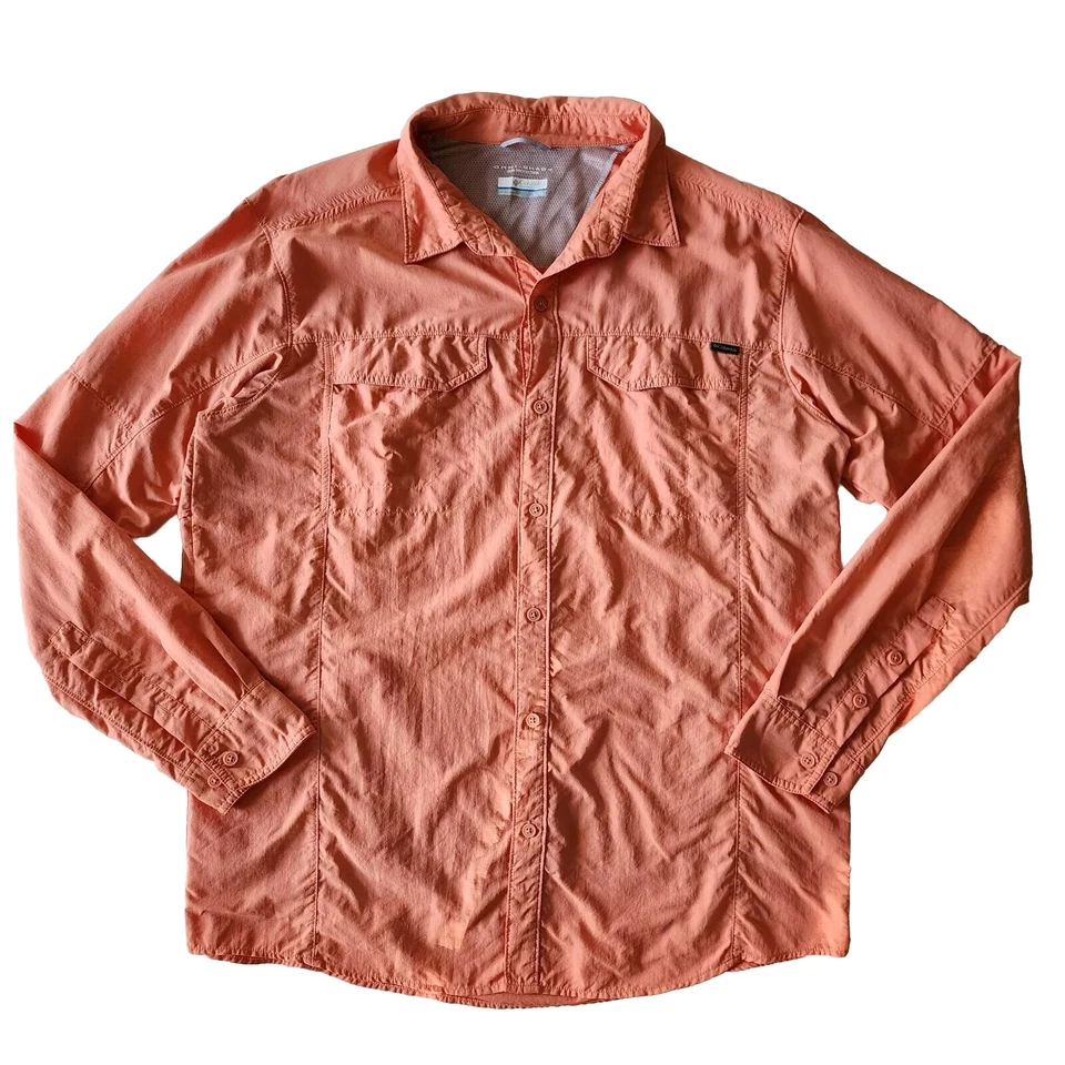 COLOMBIA Omni Shade Shirt Mens XL Orange SPF Vented Nylon Lightweight Sun Top - Image 1 of 4