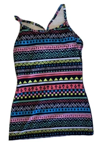 IVIVVA LULULEMON DOUBLE DUTCH TANK TOP Blue Pink WORKOUT SIZE 12 - Picture 1 of 2