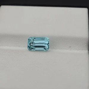 1.13 Cts 7x4.5x4.5 MM Unheated Natural Medium Blue Aquamarine Faceted Gemstone - Picture 1 of 6
