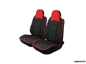 Per Fiat Toyota Coprisedili Neri Traspiranti e Pelle Finta Rossa a Nido d'Ape - Picture 1 of 4