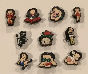 10 PCS BETTY BOOP Baby Betty SHOE CHARMS Decorations for CLOGS SANDALS Bracelets - Picture 1 of 3