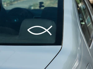 Vinyl christlicher Fisch Aufkleber - Autoaufkleber Religion religiös Aufkleber Auto Van - Bild 1 von 6