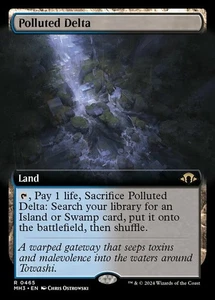 1x (465) Polluted Delta - FOIL - EXTENDED ART MTG Modern Horizons 3 NM Magic Foi - Picture 1 of 1