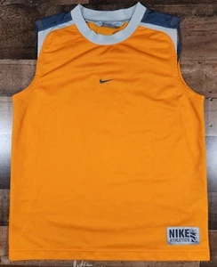 Vintage Center Swoosh Basketball Jersey Youth Large 14-16 Yellow Y2K Gray Tag - Picture 1 of 10