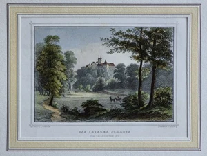 Iburg das Iburger Schloß echter alter wunderschön kolorierter Stahlstich 1844 1 - Picture 1 of 1