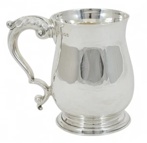 Antique Art Deco 1932 Sterling Silver Pint Mug Tankard Cup 500ml JB Chatterley - Picture 1 of 11