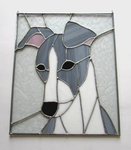 Artisan Made Stained Glass Window Sun Catcher Greyhound Dog 12" - Picture 1 of 7