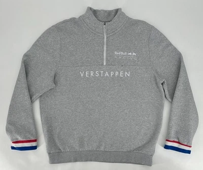 Max Verstappen Red Bull Racing Sweatshirt Mens XL Gray 1/4 Zip Pullover Stichd - Image 1 of 4