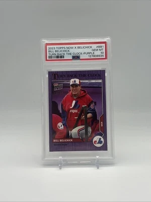 2023 TOPPS NOW X BILL BELICHICK TURN BACK THE CLOCK #BB1 PURPLE PSA 10 09/25 - Image 1 of 2