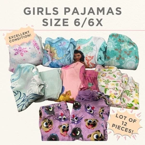 Lot of 6 Girls’ Pajama Sets Size 6 – Disney Moana Elsa Princess Long Sleeve PJs - Picture 1 of 10