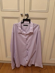 Tarocash PURPLE white Mens Dress Casual Business Long Sleeve shirt - size 4XL - Picture 1 of 3