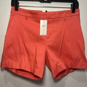 Neu mit Etikett Banana Republic Damenshorts koralle Baumwolle 5 Zoll Größe 0 vorne flach - Bild 1 von 6