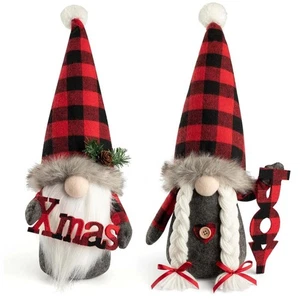 D-Fantix 2 pack Christmas Gnomes Large size 17" tall XMAS & JOY signs NIB - Picture 1 of 3