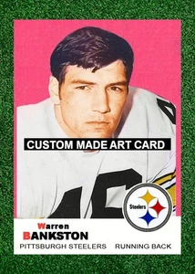 Carta artistica calcio personalizzata Warren Bankston Pittsburgh Steelers 1969 - Foto 1 di 2