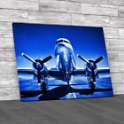 Vintage Silver Airplane Aeroplane Canvas Print Large Picture Wall Art