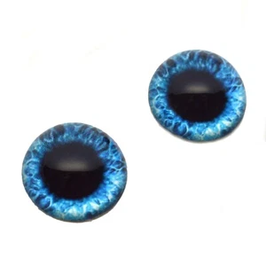 Paar hohe Kuppel hellblaue Iris halbe Kugel Glasaugen für Taxidermie Schmuck Kunst - Bild 1 von 4