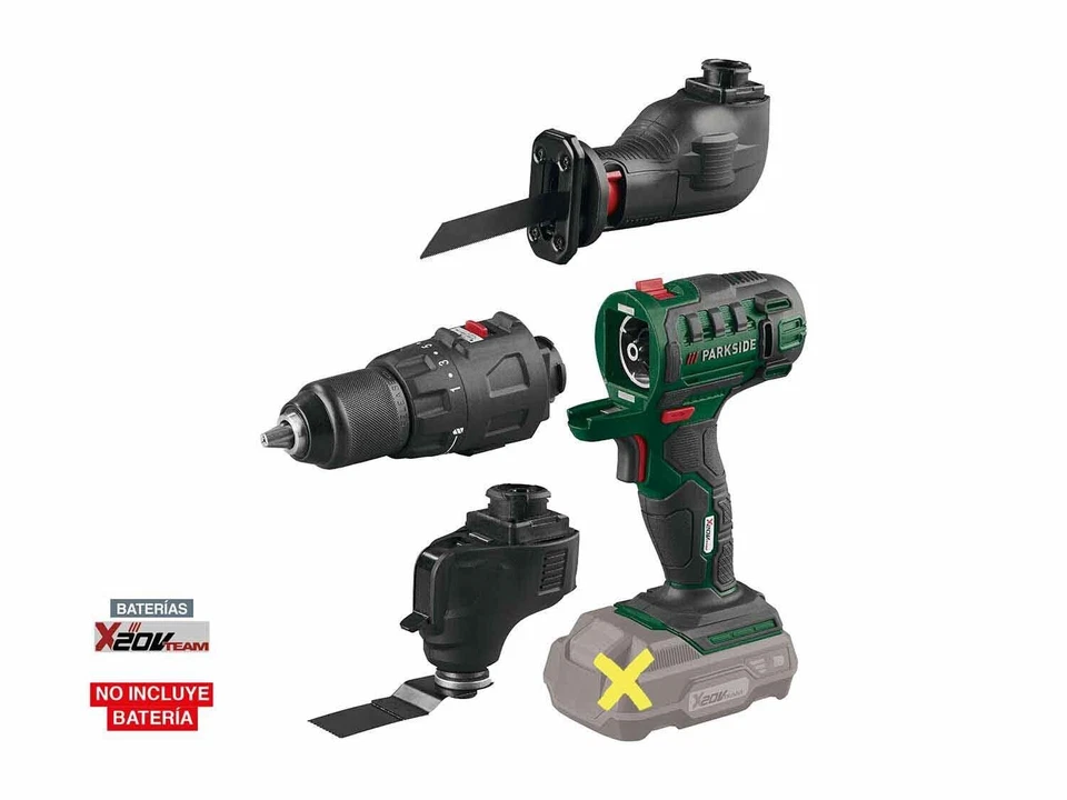 Parkside Cordless 20V 3IN1 Multi -Tool,Drill ,Sabre Saw, Sander - WithoutBattery - Image 1 of 4