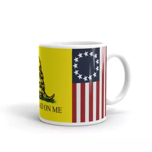 Taza de bebidas Don't Tread On Me Gadsden & Betsy Ross Revolutionary War 11/15 oz - Imagen 1 de 7
