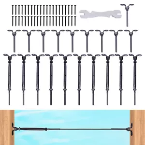 10x Kit Ringhiera Cavo Nero T316 Inox 1/8" Swage Toggle Fibbia Girevole Hardware - Foto 1 di 19